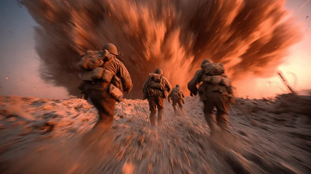 WWII Soldiers Charging Battlefield Gritty Realism