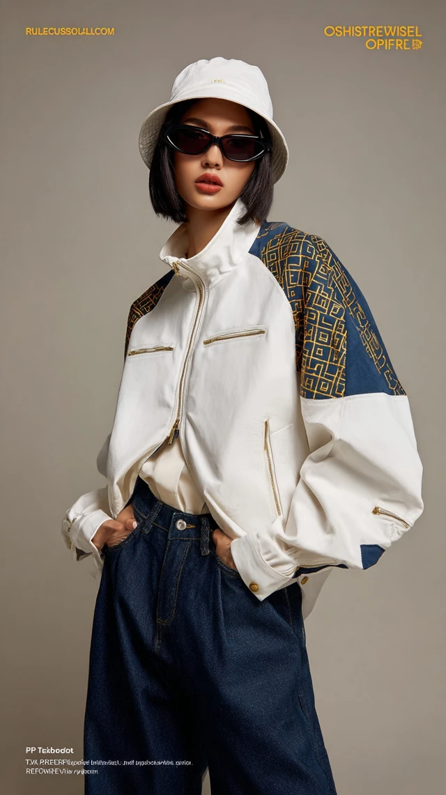Fashion Model in Oversized Outfit