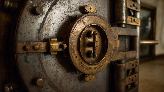 Antique Bank Vault Close Up Nebraska USA