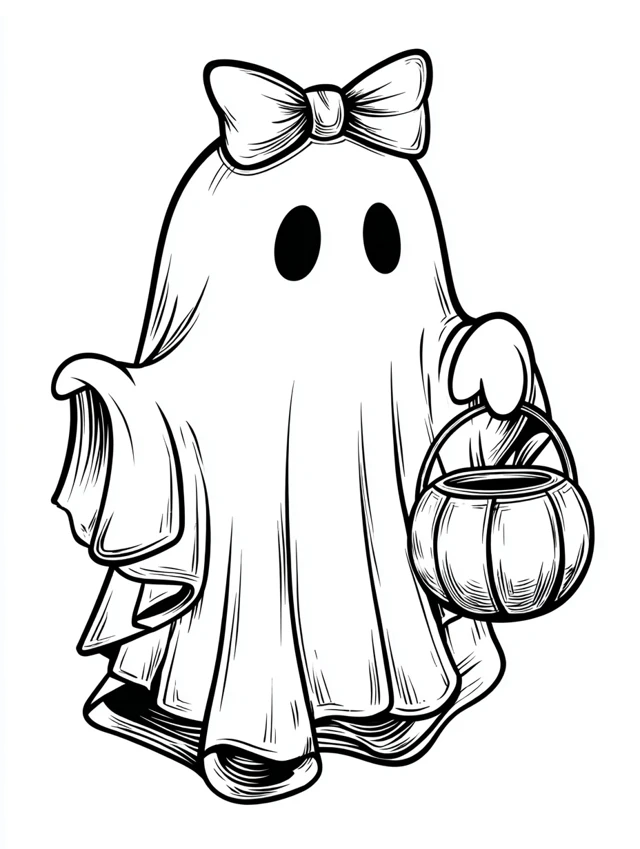 Cute Ghost Illustration Halloween Cartoon