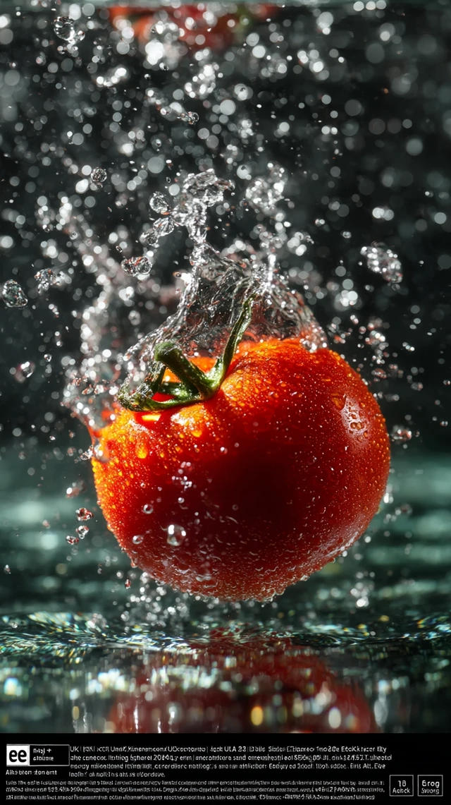 Tomato Splash in Water: Macro Photography