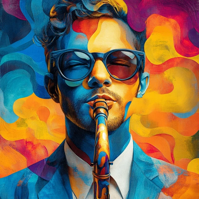 Colorful Jazz Artist Avatar Painting