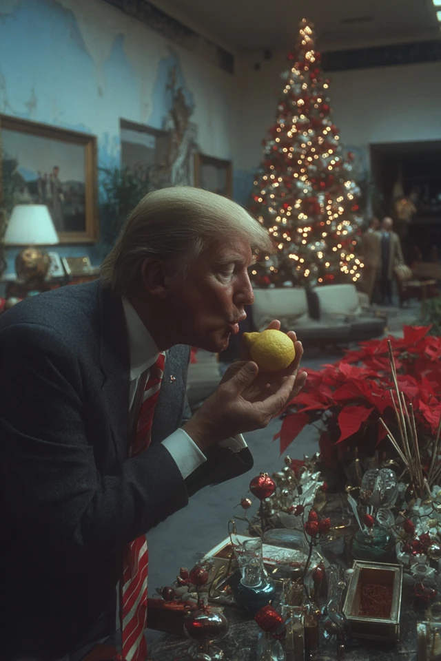 World Leader Kisses Lemon Surreal Political Art