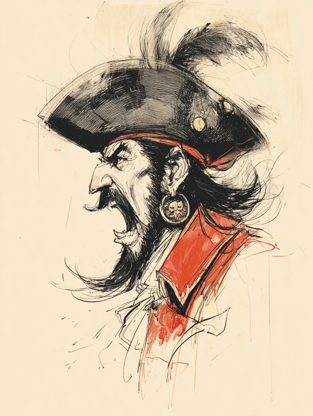 Captain Blackbeard Fantasy Art Headshot