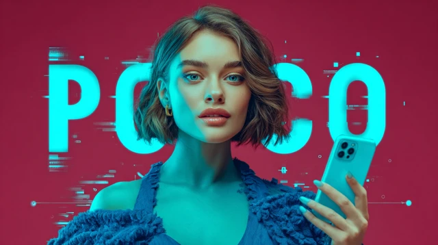 POCO Smartphone Ad Campaign Stunning Model Photo