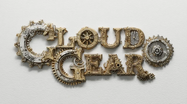 Cloud Gear Steampunk Logo Design