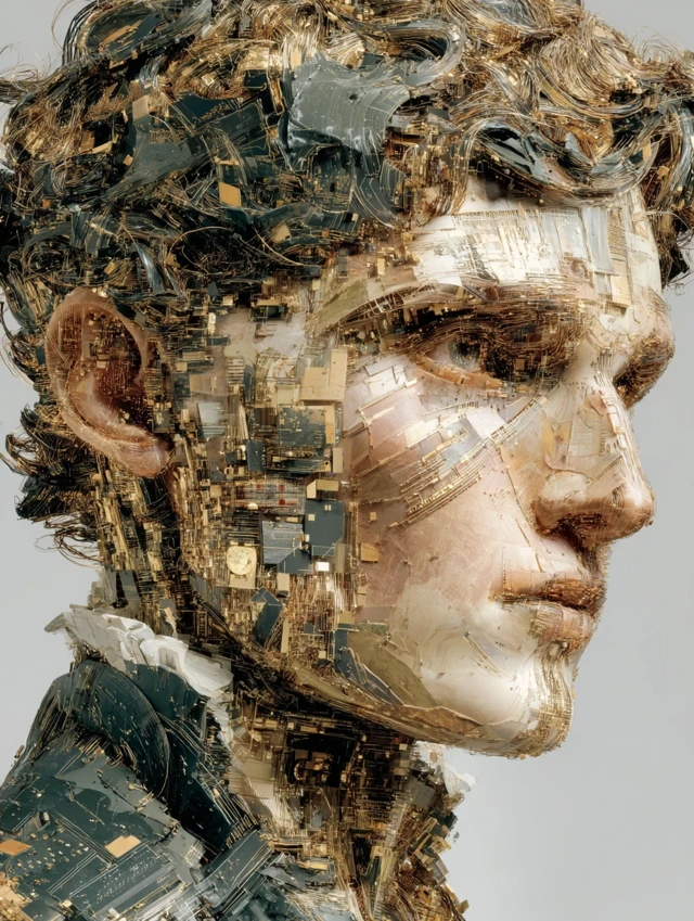 AI-Generated Portrait of a Cybernetic Human