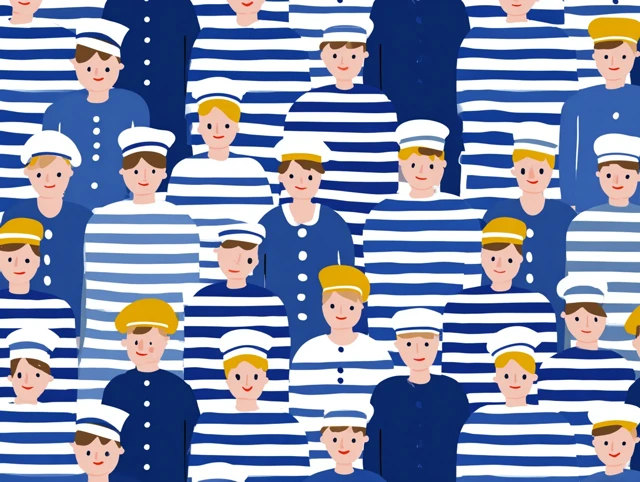 Navy Sailor Print Seamless Pattern Illustration