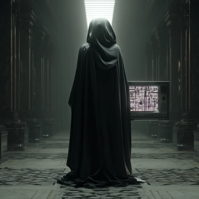 Digital Death in Black Robe with Error Screen
