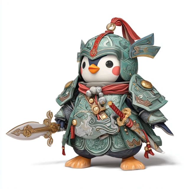 Cartoon Penguin Knight Chinese Style Handmade Product