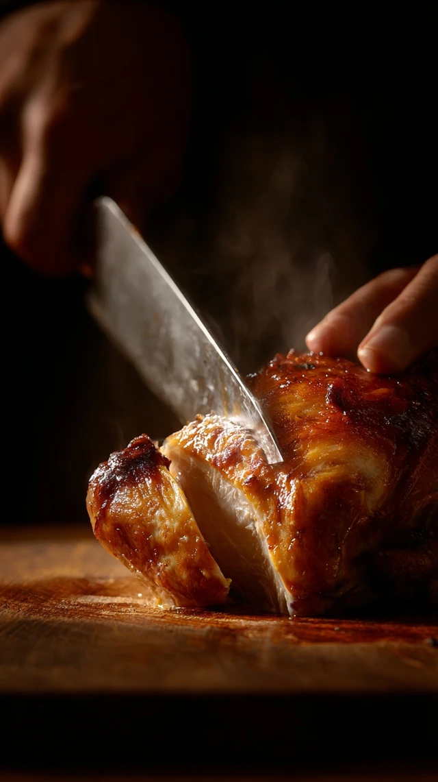 Roasted Chicken Slice Close Up Food Photography