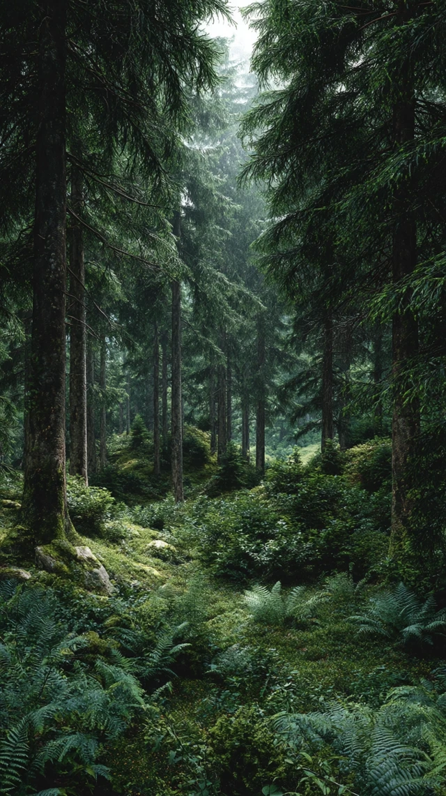 Dark Coniferous Forest Scene