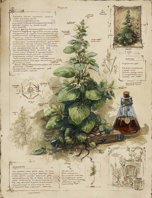 Fantasy Herbalist Sketch of Sage Plant