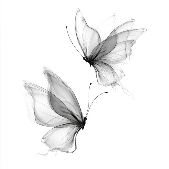 Smoky Butterfly Tattoo Design Delicate Ethereal Art