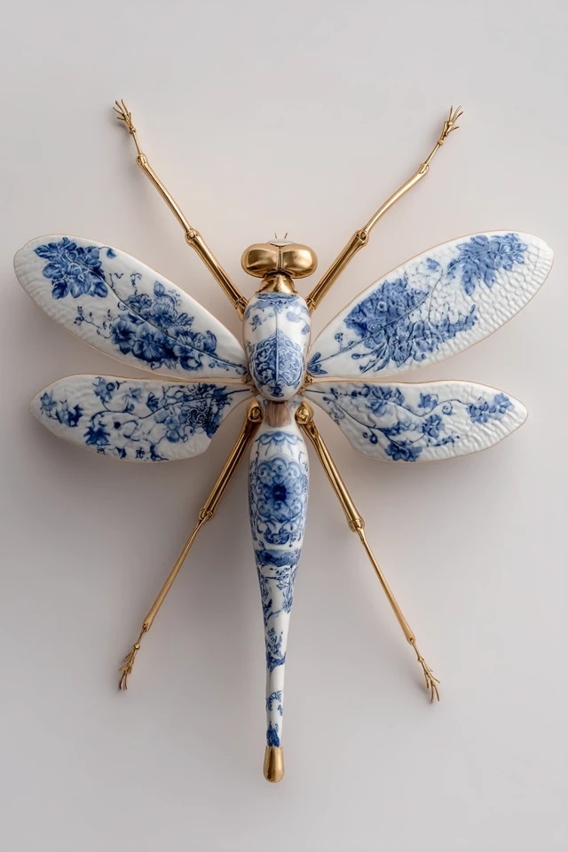 Porcelain Dragonfly Art Photography Macro Shot