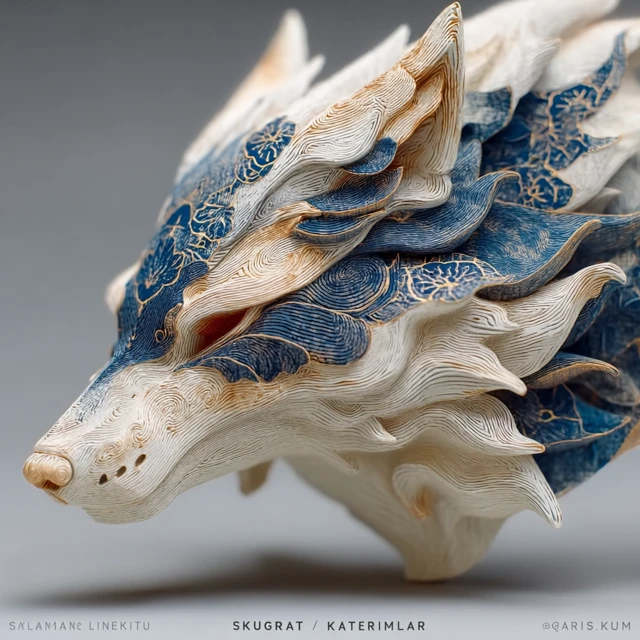 Amaterasu Head Sculpture 3D Print Okami