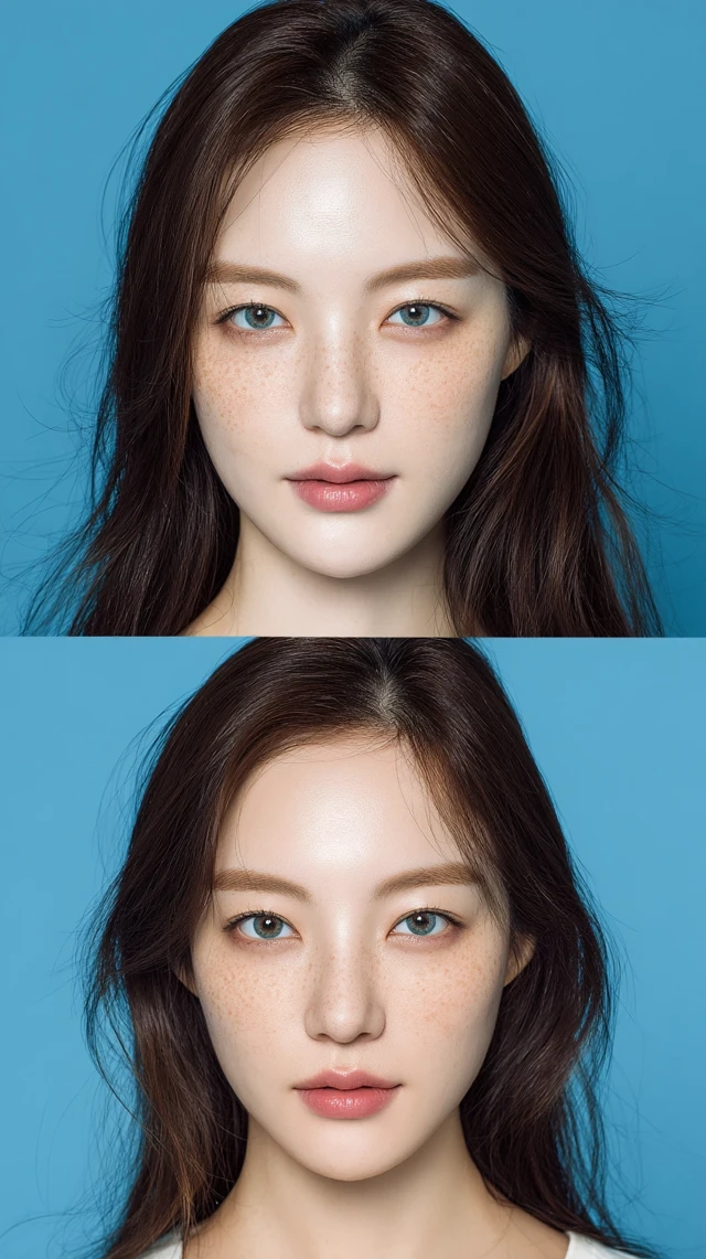 Korean Woman Before After Skincare Freckle Removal