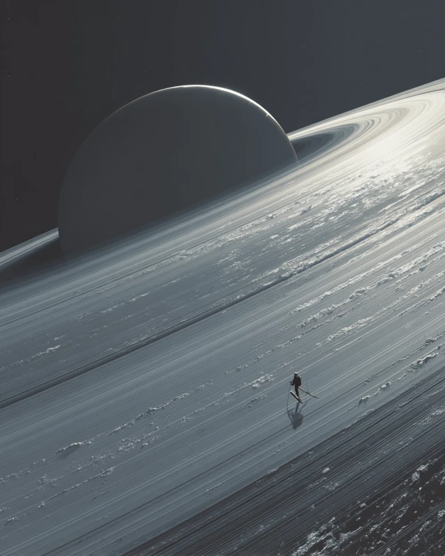 Skating on Saturns Rings Cosmic Adventure