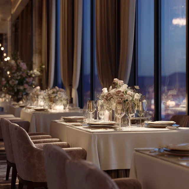 Luxurious Restaurant Interior Fine Dining Elegant Setting
