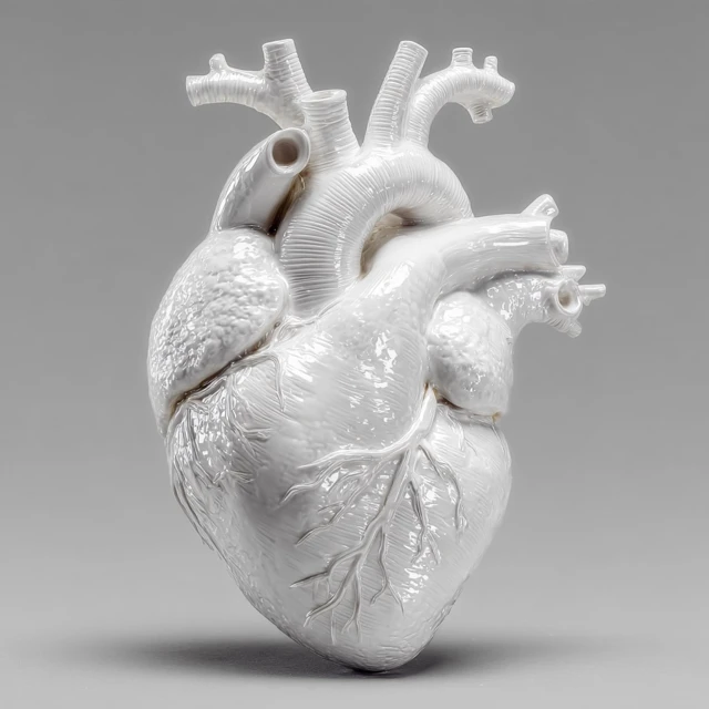Monochromatic White Heart Sculpture