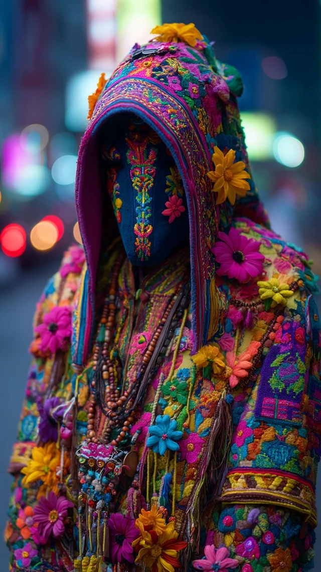 Nepalese Shaman Costume Voodoo Mask Photography