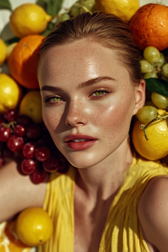Summer Freshness Fashion Portrait Blonde Model
