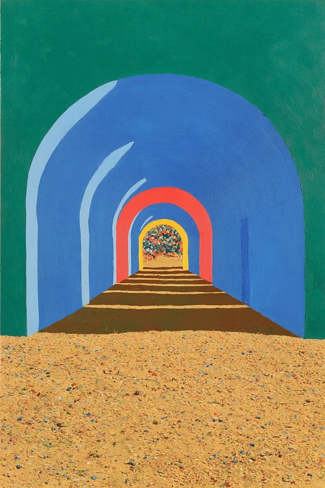 60s Tunnel Art Abstract Colorful Illustration