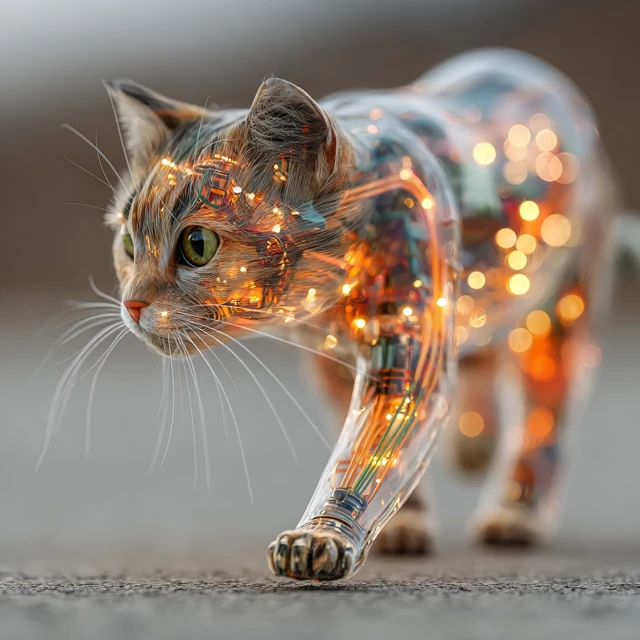 Transparent Electronic Cat Wildlife Photography
