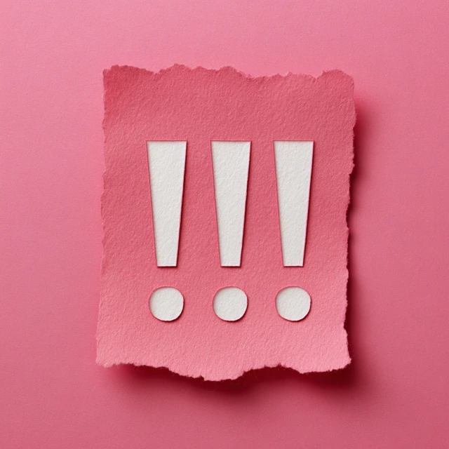 Pink Paper with Exclamation Marks