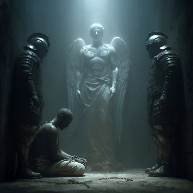 Angel Appears to Peter Dramatic Biblical Scene