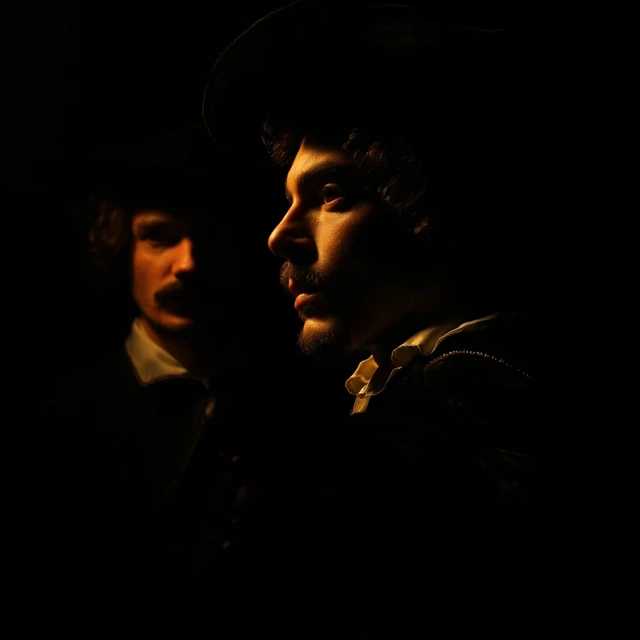 Caravaggio Inspired Portrait Spotlight and Shadows