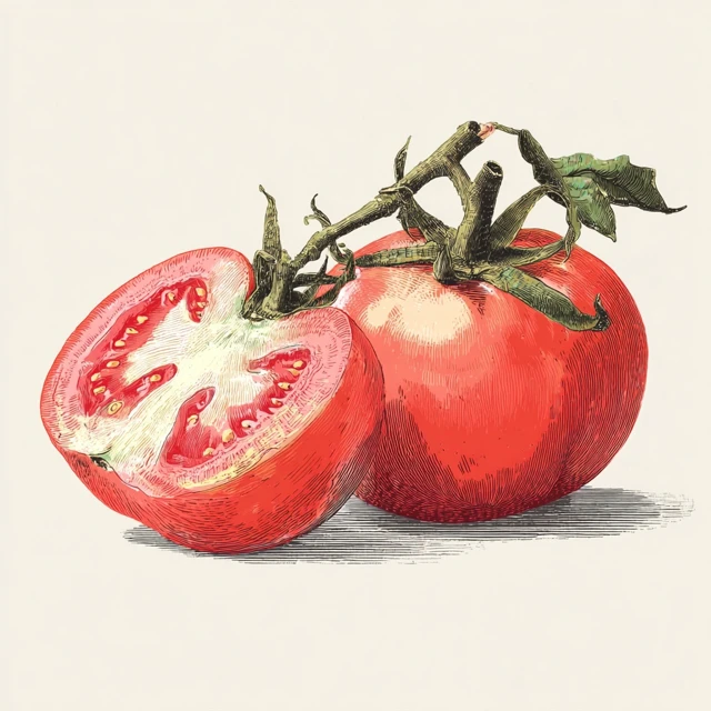 Vintage Mediterranean Tomato Illustration