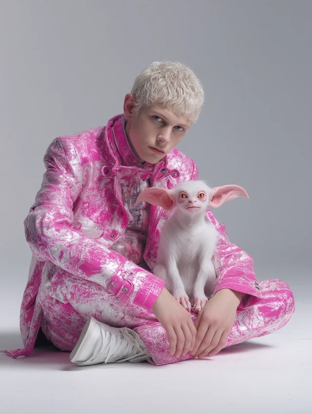 Balenciaga Campaign Model and Gizmo Absurdist Fashion