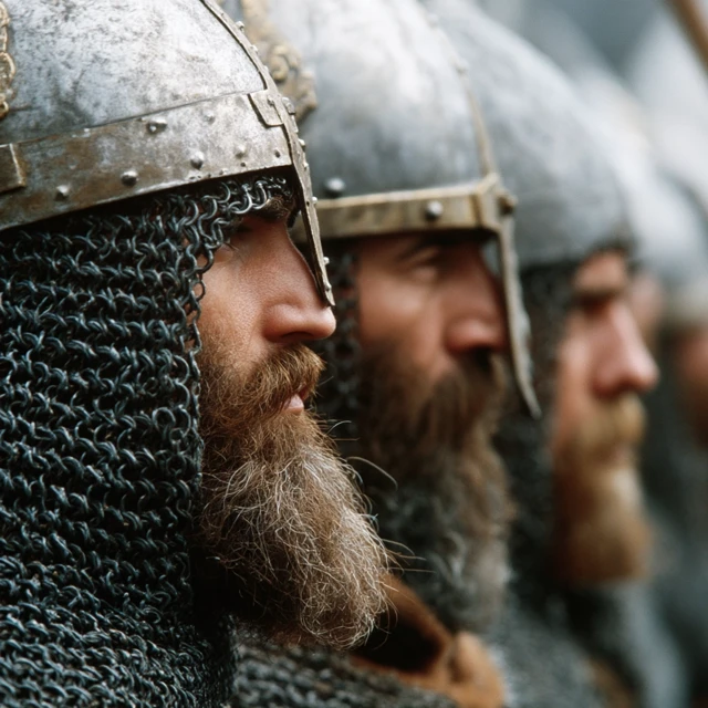 Medieval Soldiers in Shield Wall