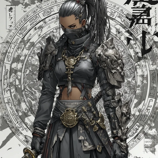 Cyberpunk Dragon Warrior Anime Art Fusion