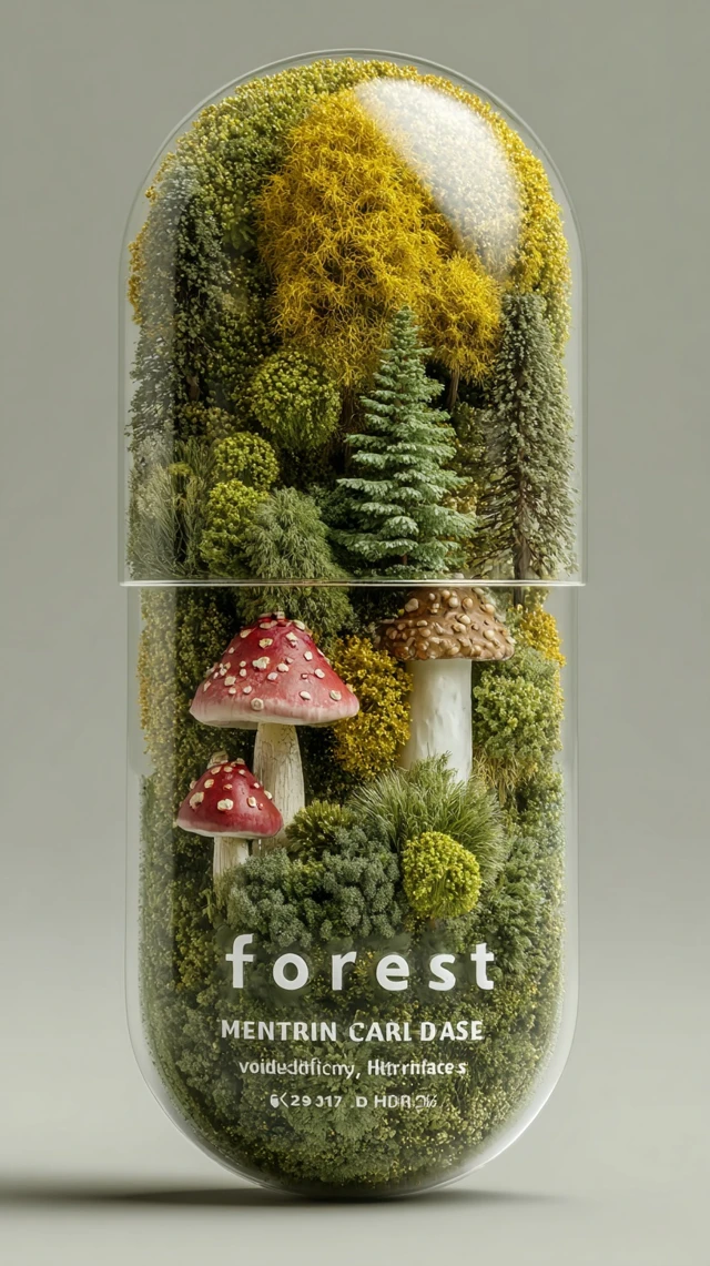 Vitamin Capsule Forest Design Photography