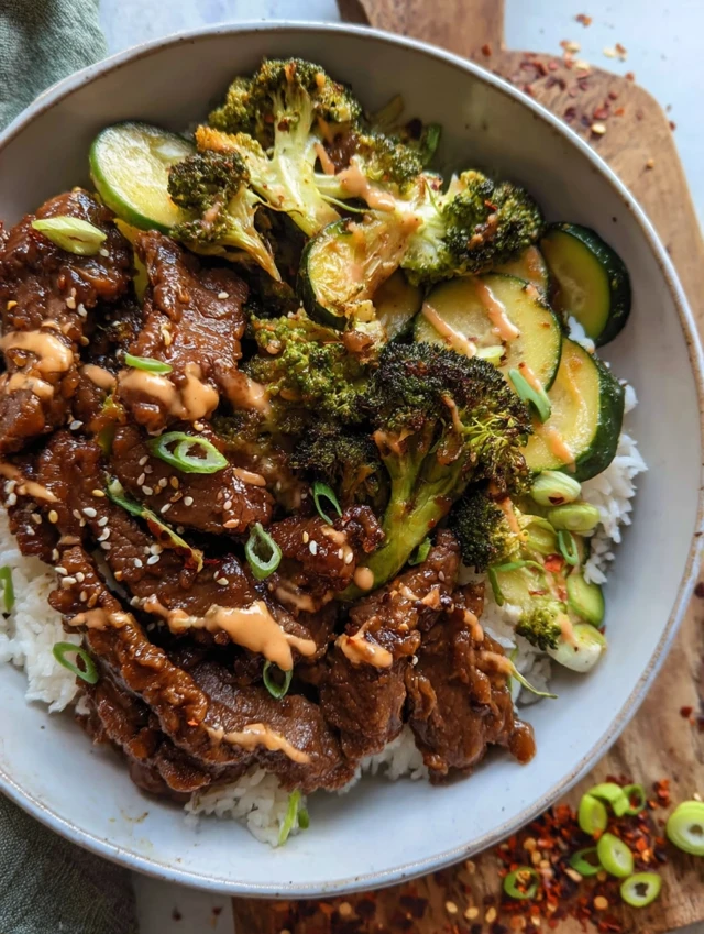 Spicy Ginger Sesame Beef and Broccoli Bowl Recipe