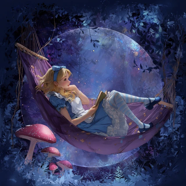 Alice in Wonderland Enchanted Forest Hammock Scene
