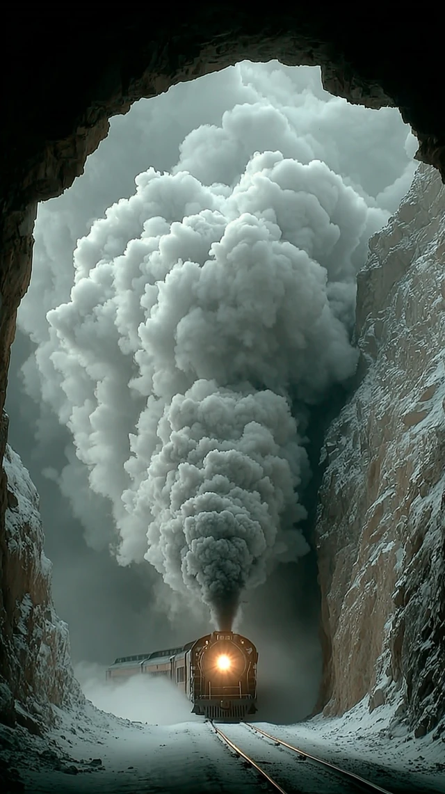 Original Sin Steam Locomotive Entering Cave