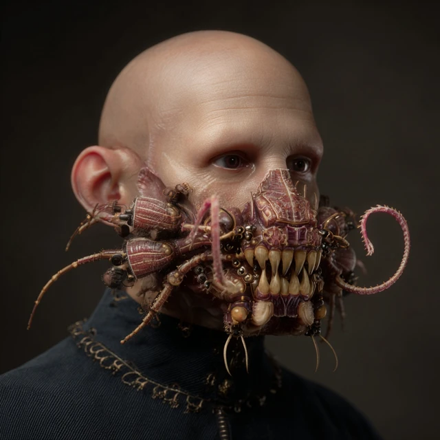 Photorealistic Human with Insectoid Features