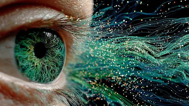 Eye of Perception: Data Stream Illustration