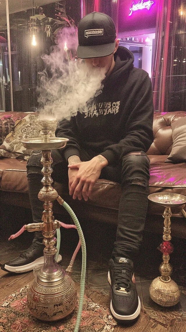 Hookah Master in Upscale Lounge Photorealistic Portrait