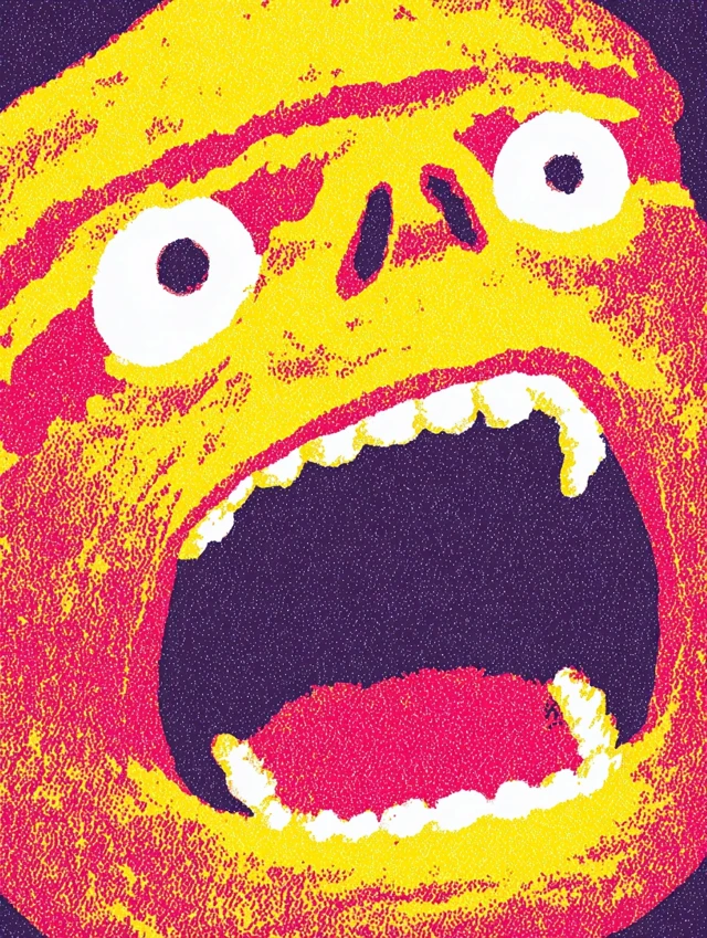 Hamburger Face Funny Food Illustration