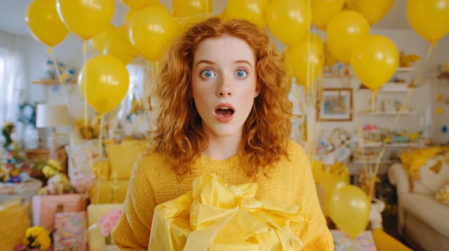 Birthday Surprise Ginger Woman Balloons Gift