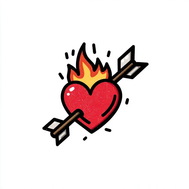 Heart with Arrow TShirt Design