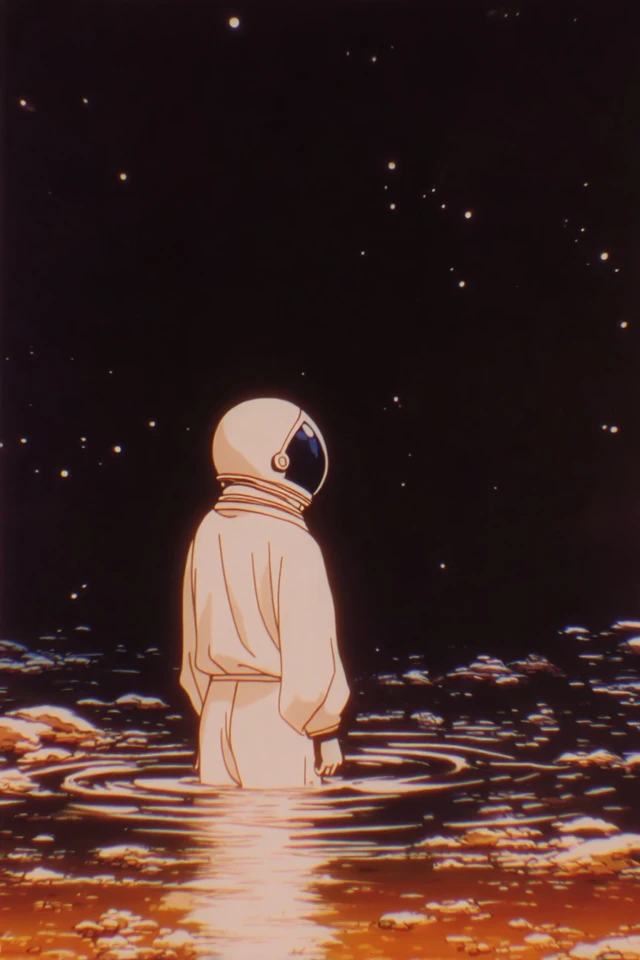 Existence Alone Anime Space Scene Contemplation