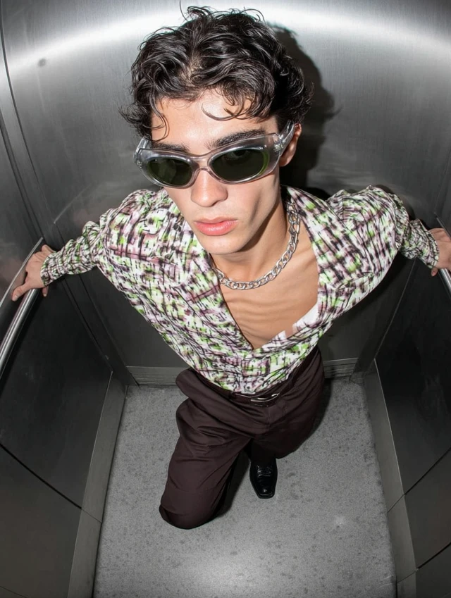 Stylish Man in Elevator Ultra HD Photo