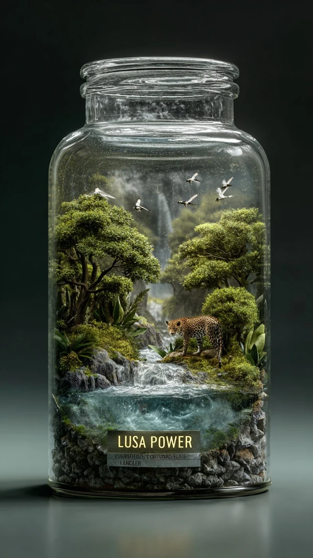 Miniature Jungle Scene in a Glass Capsule LUSA POWER