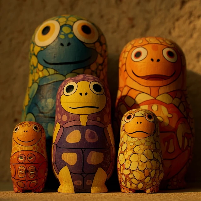 Turtle Matryoshka Dolls Unique Art Design