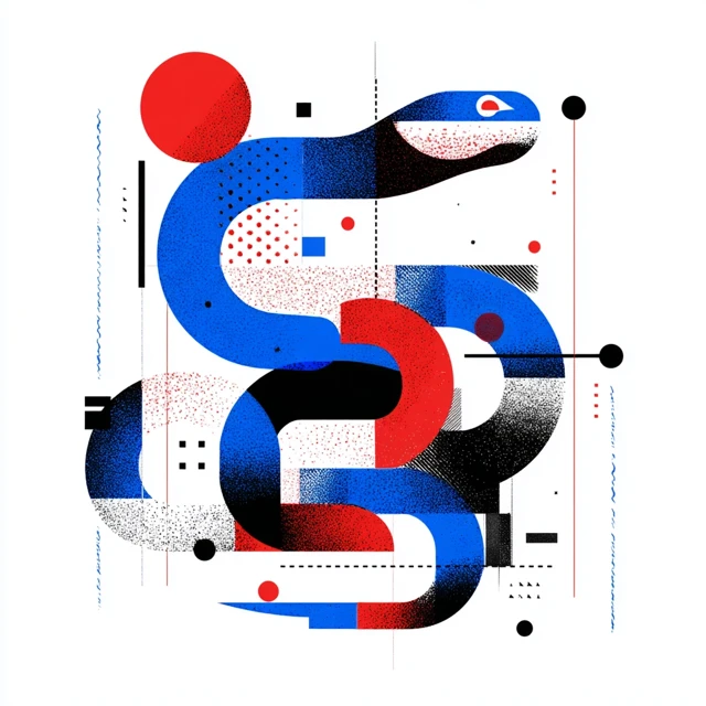 Abstract Snake Illustration Chinese Zodiac Stamp